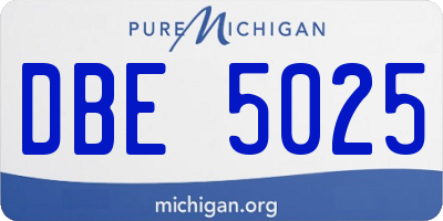 MI license plate DBE5025