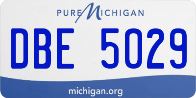 MI license plate DBE5029