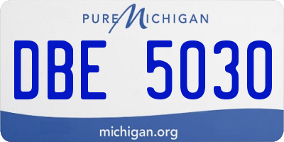 MI license plate DBE5030