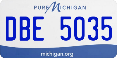MI license plate DBE5035