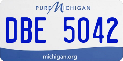 MI license plate DBE5042