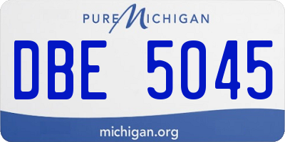MI license plate DBE5045
