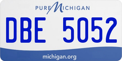 MI license plate DBE5052