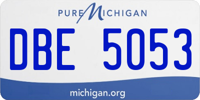 MI license plate DBE5053