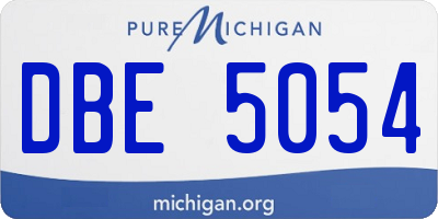 MI license plate DBE5054