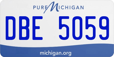 MI license plate DBE5059