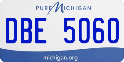 MI license plate DBE5060