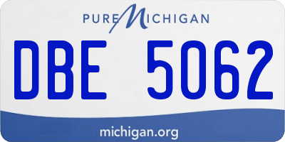 MI license plate DBE5062