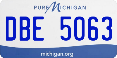 MI license plate DBE5063