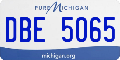 MI license plate DBE5065