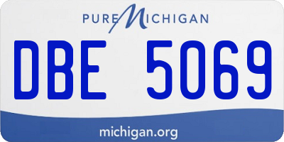 MI license plate DBE5069