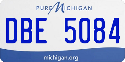 MI license plate DBE5084