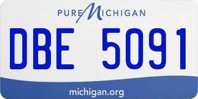 MI license plate DBE5091