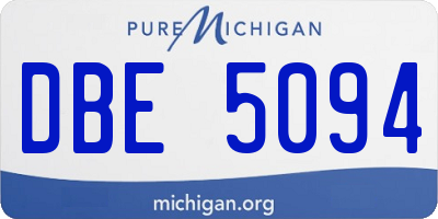 MI license plate DBE5094