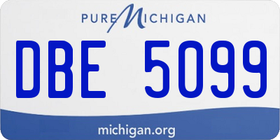 MI license plate DBE5099