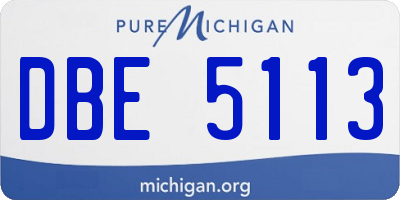 MI license plate DBE5113