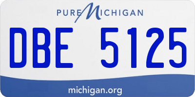 MI license plate DBE5125