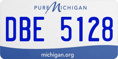 MI license plate DBE5128