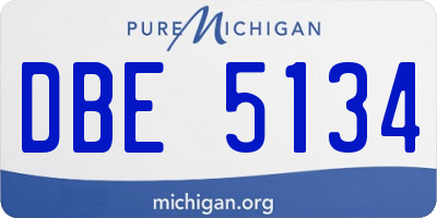 MI license plate DBE5134
