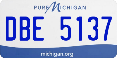 MI license plate DBE5137