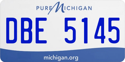 MI license plate DBE5145