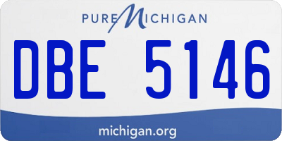 MI license plate DBE5146