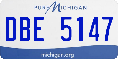 MI license plate DBE5147