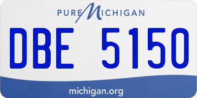 MI license plate DBE5150
