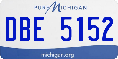 MI license plate DBE5152