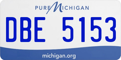 MI license plate DBE5153