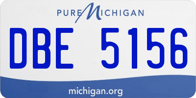 MI license plate DBE5156