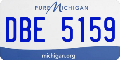 MI license plate DBE5159