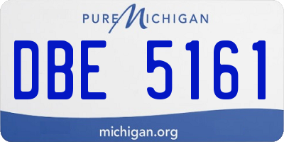 MI license plate DBE5161