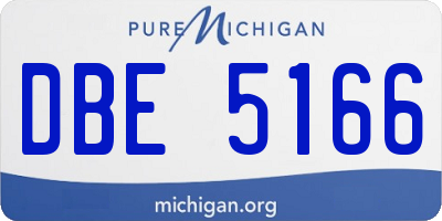 MI license plate DBE5166