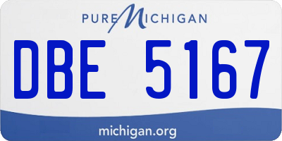 MI license plate DBE5167