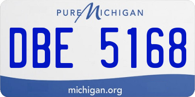 MI license plate DBE5168