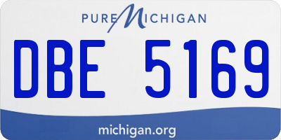 MI license plate DBE5169