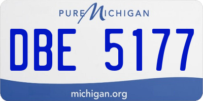 MI license plate DBE5177