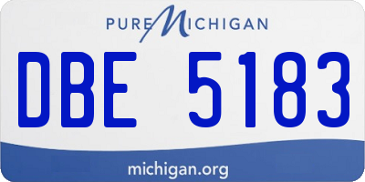 MI license plate DBE5183