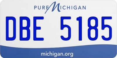 MI license plate DBE5185