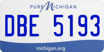 MI license plate DBE5193
