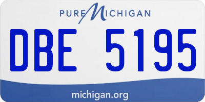 MI license plate DBE5195