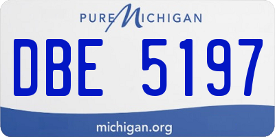 MI license plate DBE5197