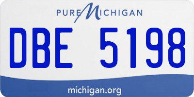 MI license plate DBE5198