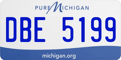 MI license plate DBE5199