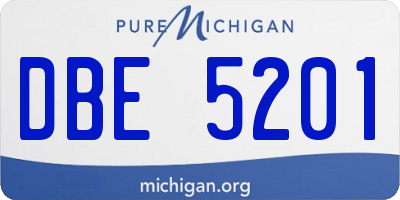 MI license plate DBE5201