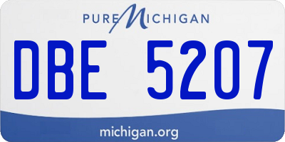 MI license plate DBE5207
