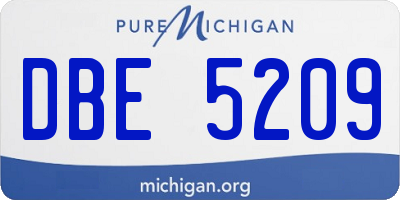 MI license plate DBE5209