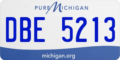 MI license plate DBE5213