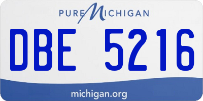 MI license plate DBE5216